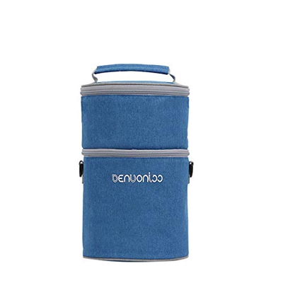 JKK Oxford Big Thermo Lunch Box Bag Cilindro Isolato Borsa Fresh Carrier Borsa Termica Rotonda per Il Pranzo 17 * 30cm Blu