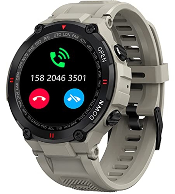 Smartwatch Uomo Orologio Fitness Militari Smart Watch Tracker di Attività con le chiamate Bluetooth, Cardiofrequenzimetro, Sportivi Contapassi Control