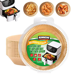 50 Pezzi Carta da Forno per Friggitrice ad Aria, usa e Getta Carta Forno Friggitrice ad Aria, Antiaderente non Sbiancata Carta per Friggitrice ad Aria en oferta