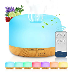 ASANMU 450ml Diffusore di Oli Essenziali, Umidificatore Ad Ultrasuoni Umidificatore Diffusore di Aromi ad Ultrasuoni Diffusore di Aromi con 7 Colori L en oferta