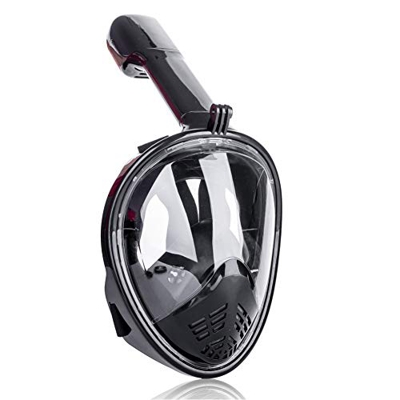 Wsobue Maschera Subacquea, Maschera da Snorkeling per Adulti e Bambini,Panoramica a 180°con Montatura per Camera D'azione Rimovibile Anti-Nebbia Anti-