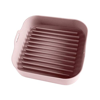 Lam-lord Pentola in Silicone per Friggitrice ad Aria,Cestino Ricambio per Rivestimenti di Carta,per Forno Sostituzione Accessori(Rosa)