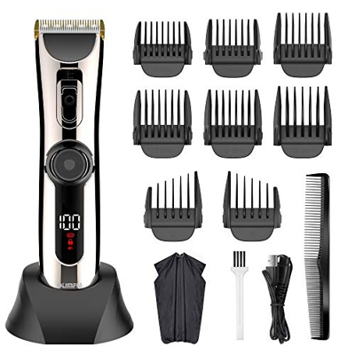 Solimpia Tagliacapelli Tagliacapelli da Uomo Senza fili Professionale Kit per il taglio dei capelli Regolabarba Tagliacapelli con indicatore LED Imper