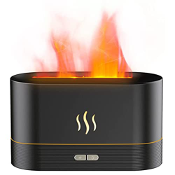 Diffusore di oli Essenziali con Luce Notturna a Fiamma, Umidificatore per Aromaterapia Silenzioso, Diffusore per oli Essenziali, Interruttore di Sicur en oferta
