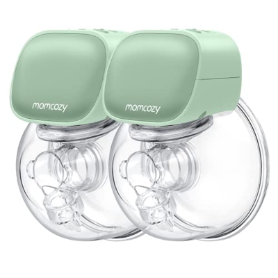 Momcozy Tiralatte elettrico a mani libere indossabile, tiralatte potente, 2 modalità 5 marce, cura per la salute della madre e del bambino, 24 mm (ver