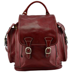 Zaino In Vera Pelle Colore Rosso - Pelletteria Toscana Made In Italy - Zaino características