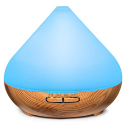 Diffusore di aromi, capacità 300 ml, umidificatore a ultrasuoni, diffusore per aromaterapia, per oli essenziali, lampada profumata (colore: legno con  características