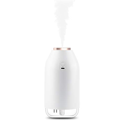 Umidificatore Aria Portatile USB Fanximan, Mini Umidificatore Nebbia Fredda Con Luce Notturna, 26db Silenzioso (270ml Bianco)