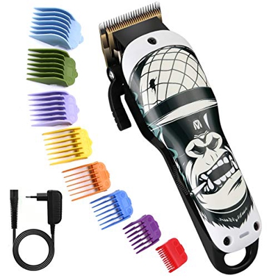 Tagliacapelli 8 pettinini, BESTBOMG Tagliatrice Capelli 2 velocità, Taglierina Barbiere Barba Rifinitore con Batteria ricaricabile da 2000 mAh, motore