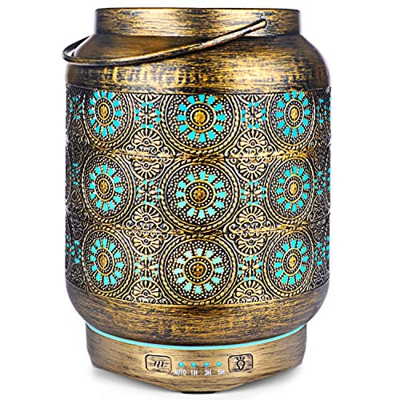 SALUBRITO Diffusore di Oli Essenziali, 260ml Metallo Diffusore di Aromi, Ultrasuoni Aromaterapia Diffusore con 7 Colori LED Luce Notturna, Diffusore p