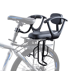 XIEEIX Seggiolino posteriore per bicicletta con schienale, braccioli, pedali e sedile posteriore regolabile in larghezza, adatto per bambini dai 2 agl en oferta