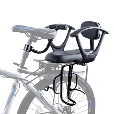 XIEEIX Seggiolino posteriore per bicicletta con schienale, braccioli, pedali e sedile posteriore regolabile in larghezza, adatto per bambini dai 2 agl