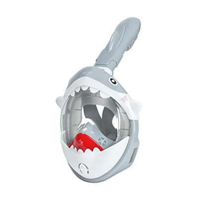 Glymnis Maschera Snorkeling Bambini Forma di Squalo Maschera Subacquea per Bambini a Vista Panoramica 180°, Anti-Appannamento, Anti-Infiltrazioni, con