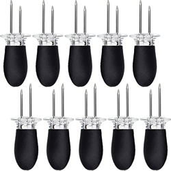 Set di 10 Barbecue Forchettone, Spiedini Forcella della Frutta per Pannocchie Griglia per Feste, Picnic, Acciaio Inox, Nero características