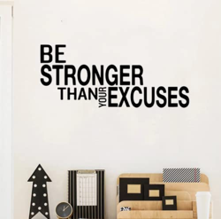 Sii più forte delle tue scuse Citazione Adesivo da parete per palestra Aula Motivazionale Inspirational Frase Adesivo Fitness Crossfit 28 cm X 66 cm precio