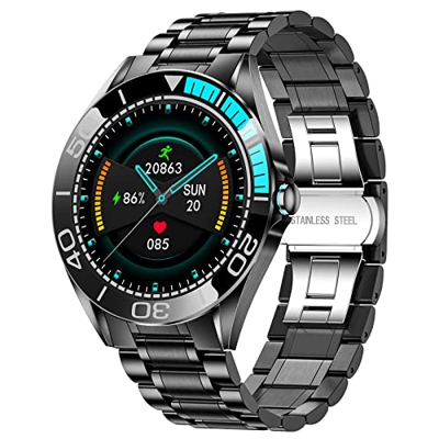 LIGE Smartwatch Uomo, Orologio Smartwatch Uomo 1,3'' Touch Screen Cardiofrequenzimetro Pressione Arteriosa Orologio Fitness, IP67 Impermeabile, Acciai