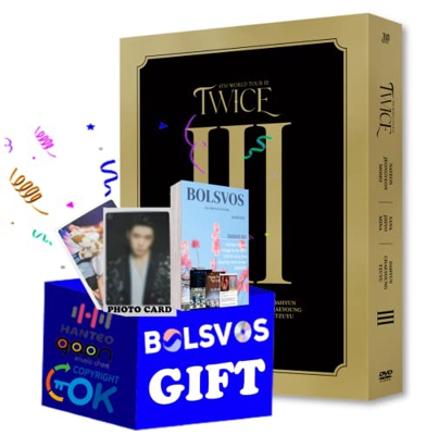 TWICE - 4TH WORLD TOUR Ⅲ IN SEOUL DVD Album+Pre Order Limited Benefits+BolsVos K-POP eBook (21p), Photocards