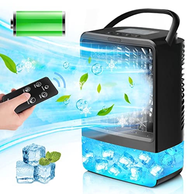 Condizionatore Portatile,EEIEER 4000mAh Mini Raffreddatore D'aria Climatizzatore USB Condizionatori Portatili 4IN1 Evaporativo Umidificatore Purificat