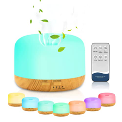 Gohytal Umidificatore ad Ultrasuoni Olio Essenziale, Diffusore Di Aromi 450ML Per Oli Essenziali, a Aroma Diffusore con 7 Colori LED Timer Spegnimento en oferta