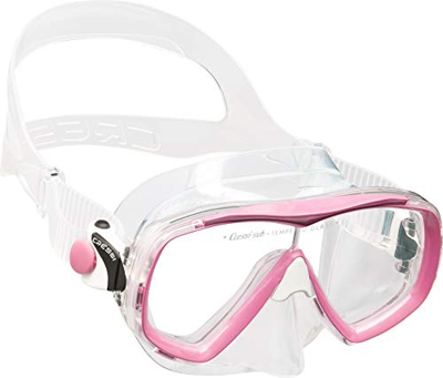 Cressi Estrella Jr, Maschera Subacquea a Due Vetri Separati Unisex Bambini, Trasparente/Rosa, Taglia Unica