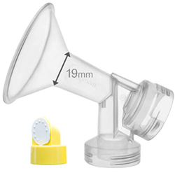 One-Piece Breastshield (19 Mm Extra Small) W / Valvola, Membrana Per Tiralatte Medela (Pump In Style, Lactina, Symphony, Singola Deluxe, Matrimoniale  precio