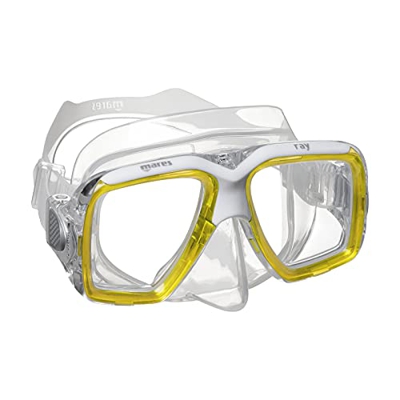 Maschera Mares Ray, Maschera Snorkeling Adulto - Unisex, Giallo Trasparente/Trasparente