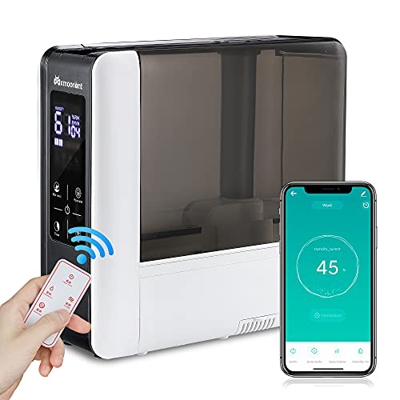 Mxmoonant Umidificatore ad ultrasuoni 6L, display a LED, timer 12 ore, umidità costante 40% ~ 90%, modalità sleep, super silenzioso per ufficio, camer