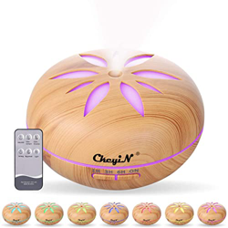 CkeyiN Diffusore di Oli Essenziali 550ml,Diffusore di Aromi Umidificatore Ultrasuoni con Telecomando 7 colori Luce notturna 4 Timer Silenzioso Auto sp características