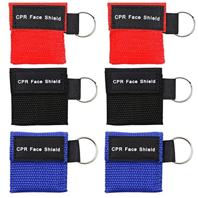 DZTSMART CPR Maschera Portachiavi anello Set da CPR Mask Kit Face Shield Maschere Respiratore con barriera di respirazione a valvola a senso unico per