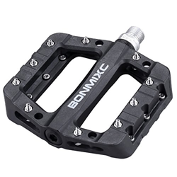 BONMIXC Pedali Bici 9/16" Sigillato Cuscinetto Clipless Nylon Leggero Mountain Bike Pedali Nero precio