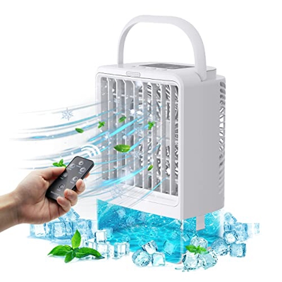 Climatizzatore mobile, mini climatizzatore portatile, 4 in 1, portatile, mini ventilatore USB Air Cooler, 3 velocità, ventilatore con raffreddamento a