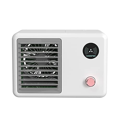 Qagazine - Mini umidificatore portatile senza fili, ricaricabile, mini condizionatore d'aria da scrivania, adatto per auto, ufficio, casa, soggiorno