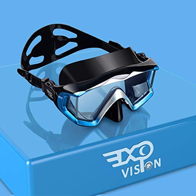 Maschera subacquea Pano 3 per adulti, Maschera subacquea in vetro temperato, Occhialini antiappannamento Maschera da nuoto Occhialini da nuoto con cop