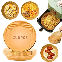 Carta Forno per Friggitrice ad Aria, 200 Pezzi Carta Monouso per Friggitrice ad Aria, Antiaderente Carta per Friggitrice ad Aria, Carta da Forno per F en oferta