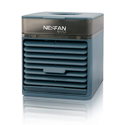 Nexfan EVO - Mini condizionatore portatile, rinfresca e purifica l'ambiente, funzione luce UV, silenzioso, umidificatore incluso, connessione USB, blu características