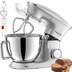 Impastatrice Planetaria Facelle Robot da Cucina 1500W Mixer Cucina 8,5L Basso Rumore Multifunzione Impastatrice Professionale con Ganci Impastatore 6  características