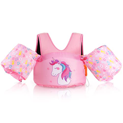 HeySplash Braccioli Gonfiabili, Canottiera per Piscina, Galleggiante per Nuoto con Motivo Carino, Due Cinghie e Fischio, per Bambini da 22-70 Libbre - precio