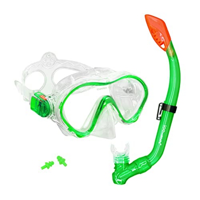 Sporzin Maschera Subacquea per Bambini, Maschera Snorkeling in Vetro Temperato Antiappannamento, Set Snorkeling per Ragazzi e Ragazze