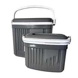 ToCi Borsa frigo grande e piccola, 2 contenitori refrigeranti da 32 e 8 litri, colore grigio, con maniglia per il trasporto precio