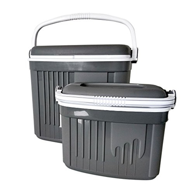 ToCi Borsa frigo grande e piccola, 2 contenitori refrigeranti da 32 e 8 litri, colore grigio, con maniglia per il trasporto