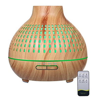 Decdeal 1 Umidificatore a ultrasuoni da 400 ml, diffusore di aromi, olio essenziale, aromaterapia, con telecomando, per yoga, ufficio, casa, camera da