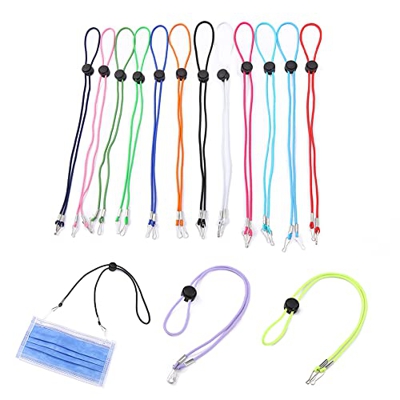 Cordino per Maschera, 14 pezzi Cinghia di Prolunga Maschera, Cinghie per Maschera, Gancio per maschera regolabile, cordino regolabile per bambini e ad