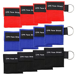 DZTSMART CPR Maschera Portachiavi anello Set da CPR Mask Kit Face Shield Maschere Respiratore con barriera di respirazione a valvola a senso unico per en oferta