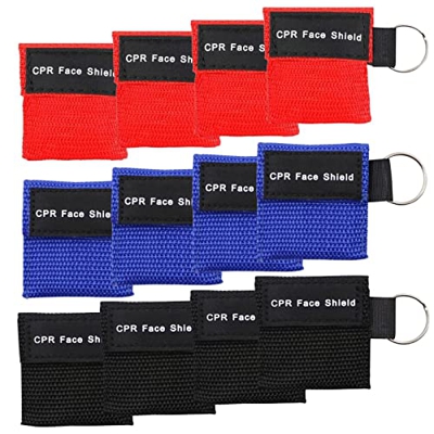 DZTSMART CPR Maschera Portachiavi anello Set da CPR Mask Kit Face Shield Maschere Respiratore con barriera di respirazione a valvola a senso unico per