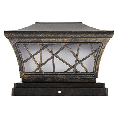 Uonlytech Solar Post Lights cap Lampada: Fence cap Outdoor Light Decorative Waterproof LED Lighting Lample per Il Patio Pesta Paesaggio Nero