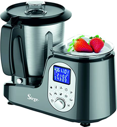 Sirge Robot da Cucina Multifunzione NCUSINE 20 Funzioni, 12 Velocità, 120 ° C, Programmabile, (Cestello a Vapore - Nero) precio