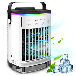 Climatizzatore Portatile 4 in 1 USB Air Conditioner Raffreddamento Umidificatore Ventilatore con 7 Colori Luce Notturna, Condizionatore Portatile con  precio