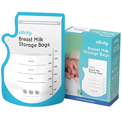 Ebaby, Sacchetti Latte Materno, per Tiralatte, Confezione da 100, Sterilizzati, senza BPA, per Congelare, Conservare