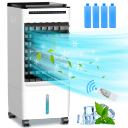 Raffreddatore d'Aria Evaporativo 5L, 65W Condizionatore d'Aria Mobile, 4 in 1 Ventilatore del Climatizzatore con 3 Modalità, Funzione Ioni Negativi, 1 en oferta