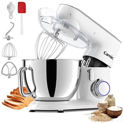 Planetaria 1800W 9 litri Metallo Impastatrice Planetaria Camic Robot da Cucina con ciotola di acciaio inossidabile, 10 velocità, lavabile in lavastovi